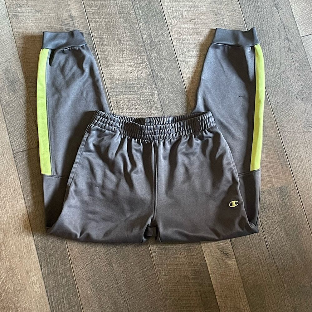 Youth Champion “Performance” Gray (w/ green accent), Athletic Pants. Size Large